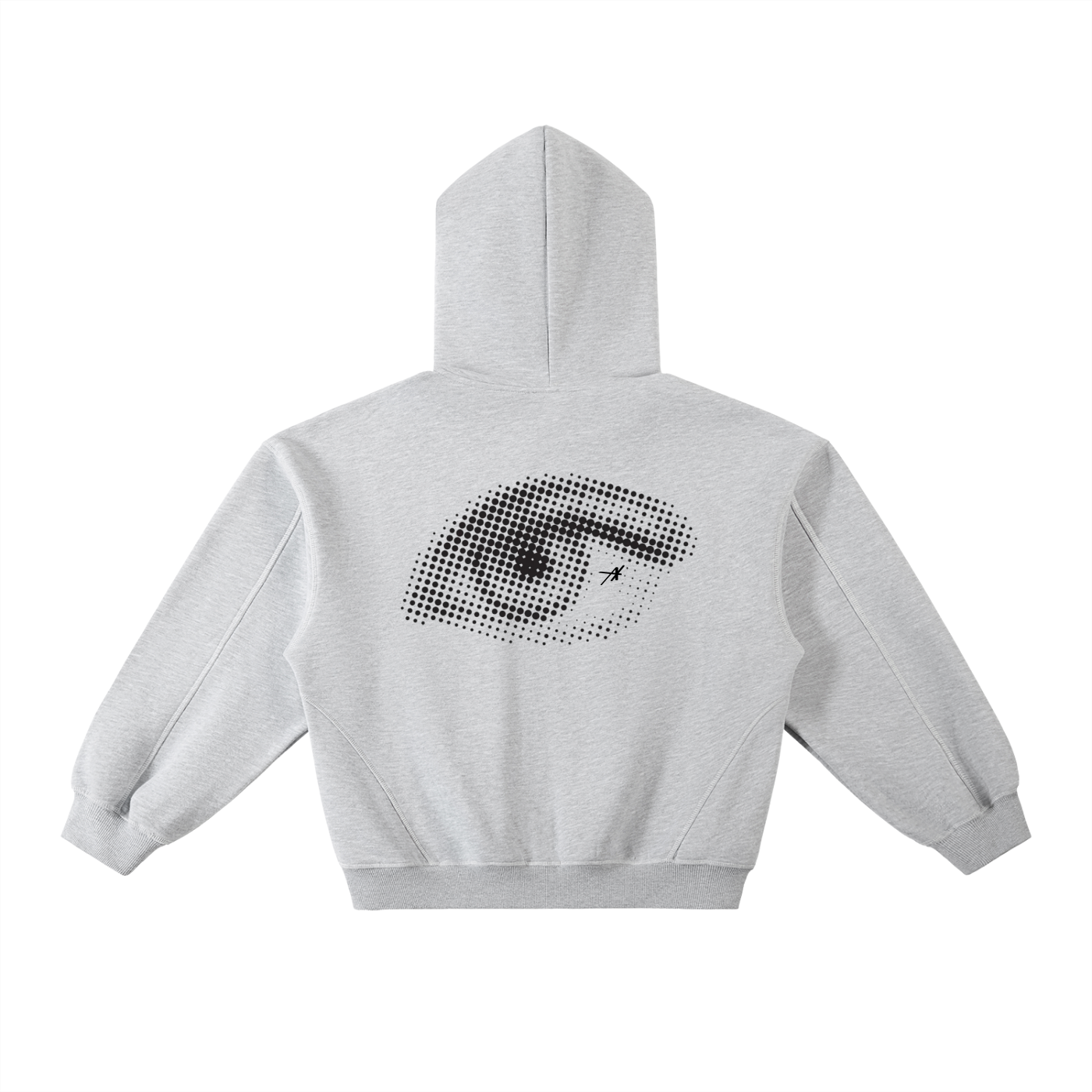 Contrast-Stitched Boxy Fleece Hoodie